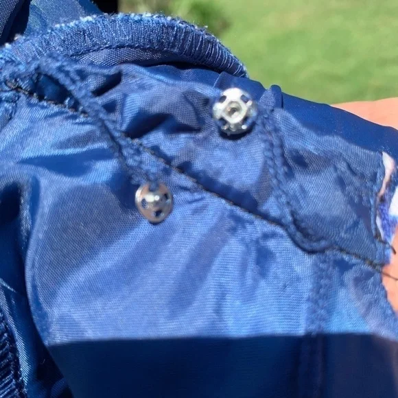 ADRIANNA PAPELL Blue Paisley print scoop neck cap sleeve cotton bodycon sheath - Picture 9 of 10